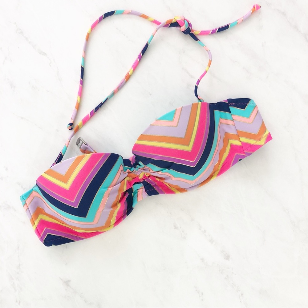 Victoria’s Secret Rainbow Bandeau Bikini Top 36B